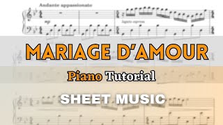 Senneville  Mariage dAmour  Piano Tutorial Sheet MusicFull Score [upl. by Rhodie]