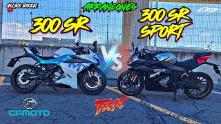 CF MOTO 300SR vs 300SR SPORT 🔥 ¿Cuál es MÁS RÁPIDA 🤔 ARRANCONES🏍 Quiro Biker Motovlog🏁💯 [upl. by Demp469]