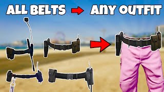 How To Get EVERY BELT on Any Outfit Glitch In GTA 5 Online 168 NO TRANSFER GET Cop belt amp MORE [upl. by Alla]