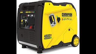 Champion Power Equipment 200988 4500 Watt Dual Fuel RV Ready Portable Inverter Generator Electric S [upl. by Noicpesnoc685]