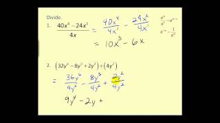 Polynomial Division Dividing by a Monomial [upl. by Rania]