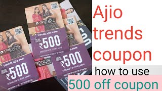 ajio trends 500 off coupon ఎలా వాడాలో తెలియటం లేదా అయితే ఈ వీడియో చుాడండిhow to apply ajio coupon [upl. by Navert287]