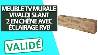 Avis Meuble TV Murale en chêne avec Éclairage RVB Vivaldi Slant 2 [upl. by Itch]