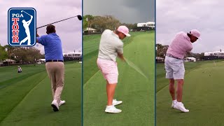 DeChambeau Fowler and Dufner recreate Arnold Palmer’s driver off the deck [upl. by Kali936]