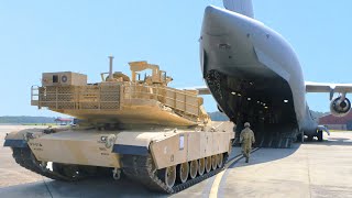 Loading Massive 60 tons M1 Abrams Armored Inside US C17 Globemaster III [upl. by Pasquale186]