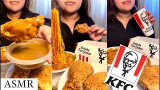 ASMR EATING KFC CHICKEN amp spicy Buldak noodles [upl. by Veejar]