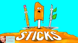 ☀️ Kids Book Read Aloud STICKS by Diane Alber [upl. by Ahsinam]