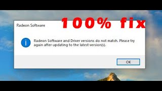 Radeon Software And Driver Versions Do Not Match  How To Fix Radeon Software and Driver 100 [upl. by Boffa]