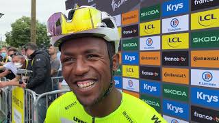 BINIAM GIRMAY INTERVIEW STAGE 4 TOUR DE FRANCE 2023 [upl. by Iilek295]