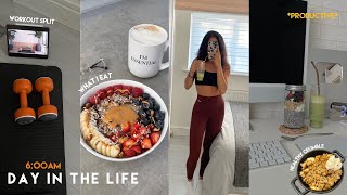 600AM REALISTIC Day In The Life✨ what I eat in a day living alone home workout being productive [upl. by Ardnovahs]