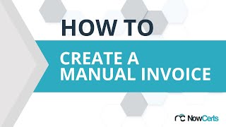 Creating a Manual Invoice [upl. by Tengler]