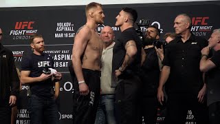 Alexander Volkov vs Tom Aspinall UFC London WeighIn Staredown  MMA Fighting [upl. by Yrekcaz]