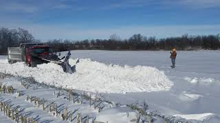 County plow opening drifted shut road in Randolph County IN [upl. by Rebliw]