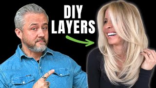 Easy DIY Layered Haircut ANYONE CAN DO [upl. by Annavahs]