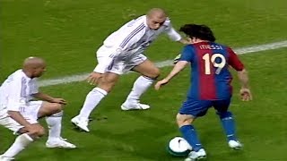 19 Year Old Messi Vs Roberto Carlos Cannavaro Ramos ● Lionel Messi vs Real Madrid 22102006 [upl. by Ahsitel644]