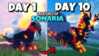 I Survived 10 DAYS as a VOLCANIC BEAST in Creatures of Sonaria [upl. by Fields811]