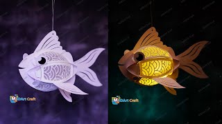 How To Make Fish Lantern  Fish Lanterns SVG for Cricut Project ScanNcut Cameo4 [upl. by Dulcia]