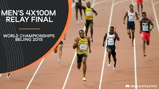 Mens 4x100m Relay Final  World Athletics Championships Beijing 2015 [upl. by Harriott]