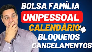 Bolsa Família UNIPESSOALBLOQUEIOS E CANCELAMENTOS CALENDÁRIO [upl. by Paradies824]