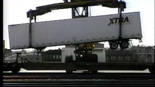 Loading a trailer onto an intermodal flatcar [upl. by Benn]