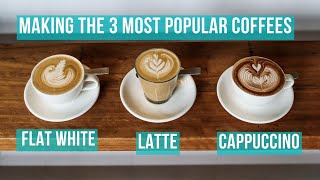 How to Make the 3 Most Popular Milk Coffees barista coffee [upl. by Nyram255]