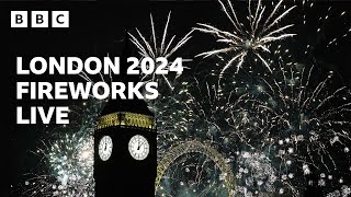 Happy New Year Live 🎆 London Fireworks 2024 🔴 BBC [upl. by Ainessey]