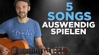 Spiele 5 Songs die einfach zu merken sind  Gitarre lernen für Anfänger [upl. by Toddy865]