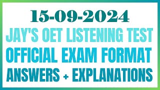 OET LISTENING TEST 15092024 oet oetexam oetnursing oetlisteningtest [upl. by Nylaras]