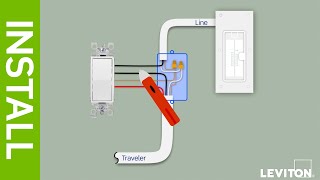 How to Install a Dimmer Switch in a 3way Application  Leviton [upl. by Imailiv]