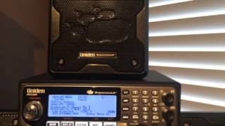 Uniden Bearcat BCD536HP with the BC20 External Speaker [upl. by Nyrrad]