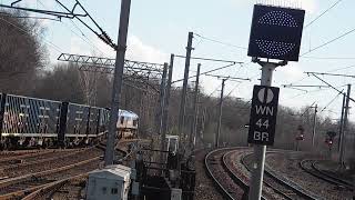 66047 6E26 1151 Knowsley F TWilton E F W passing Wigan Station 24022024 [upl. by Chatwin]