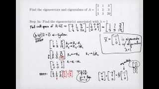 Example of 3x3 Eigenvalues and Eigenvectors [upl. by Crary]