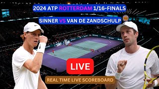 Jannik Sinner Vs Botic van de Zandschulp LIVE Score UPDATE Today 2024 ATP Rotterdam Tennis [upl. by Yentterb]