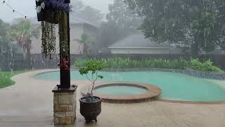 NickelSized Hailstones Splash Into Texas Pool [upl. by Oisangi]