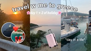 TRAVEL TO GREECE W ME  day 1 and 2 of holiday ✈️🏝🌺 [upl. by Kcirre854]