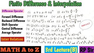 Difference Operators and their Inter Relation In Part B Proof From ixxv [upl. by Raamaj227]