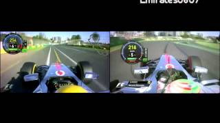 F1 Melbourne  MP427 vs MP428  Hamilton vs Perez  20122013 HD [upl. by Sardella]