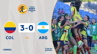 COLOMBIA vs ARGENTINA 30  RESUMEN  CONMEBOL SUB17 FEM  FASE DE GRUPOS [upl. by Ingold355]