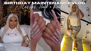 COME WITH ME TO MY LASH HAIR AND NAIL APPOINTMENT  BIRTHDAY MAINTENANCE VLOG [upl. by Ydnec]