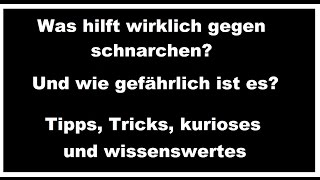 Tipps gegen Schnarchen  Neue Therapie  Schlafapnoe Hilfe  Symptome und AntiSchnarchBehandlung [upl. by Aliab478]