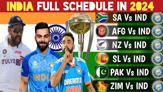 India Cricket Upcoming All Series Schedule 2024  India Cricket Futures Tour Programs 2024 [upl. by Okomom]