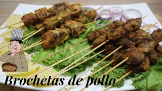 Brochetas de pollo caseros 😋 Recetas de cocina fácil y rápido pinchos [upl. by Pineda897]