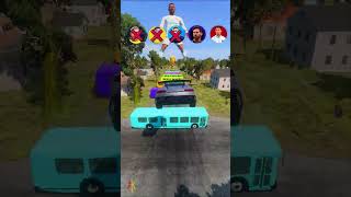 🚘CR7 vs Messi vs Mbappe Lucky 😎beamngdrive simulator shortsronaldo footballplayer [upl. by Goltz317]