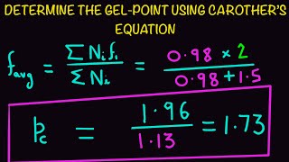 Problem How to determine gel point using Carother’s equation [upl. by Yenahs]