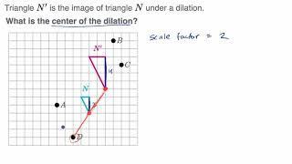 Example identifying the center of dilation [upl. by Nonohcle579]