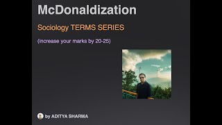 McDonaldization  Application in PYQ  Sociology Term series  Aditya sir [upl. by Rigby]