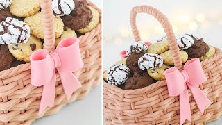 Basket Cake Tutorial  4 Easy Cookies Recipes  Tan Dulce [upl. by Eda]