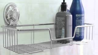 Wholesale Push lock suction kitchen storagebathroom shelf [upl. by Mehitable]