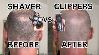 SHAVER vs CLIPPERS For BALD HEAD SHAVING Comparison [upl. by Eat549]