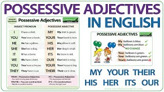 Possessive Adjectives in English  Grammar Lesson [upl. by Enelyaj]